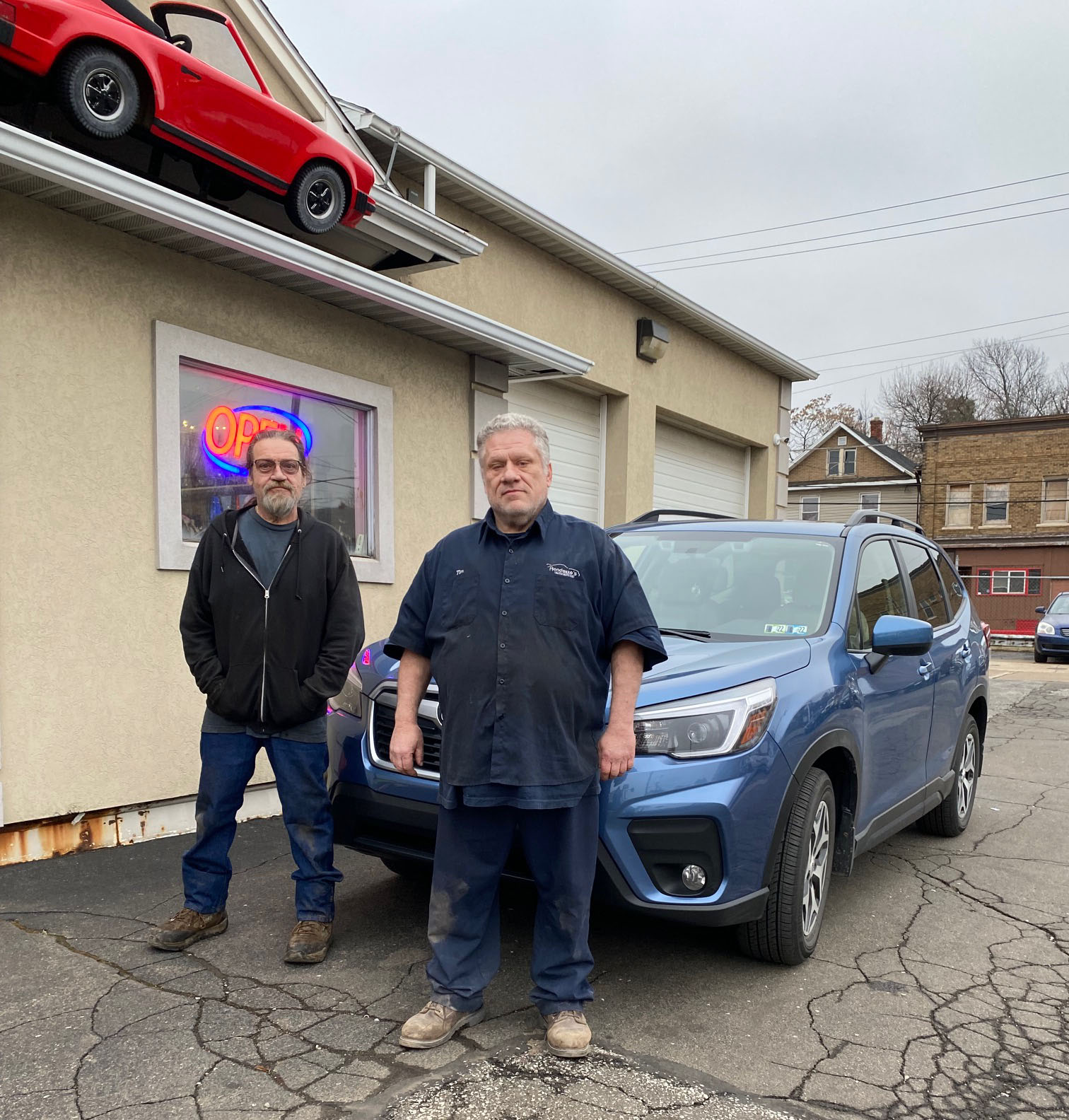 Randazzo’s Auto Service in Erie, PA’s two newest team members, Tim and Doug.